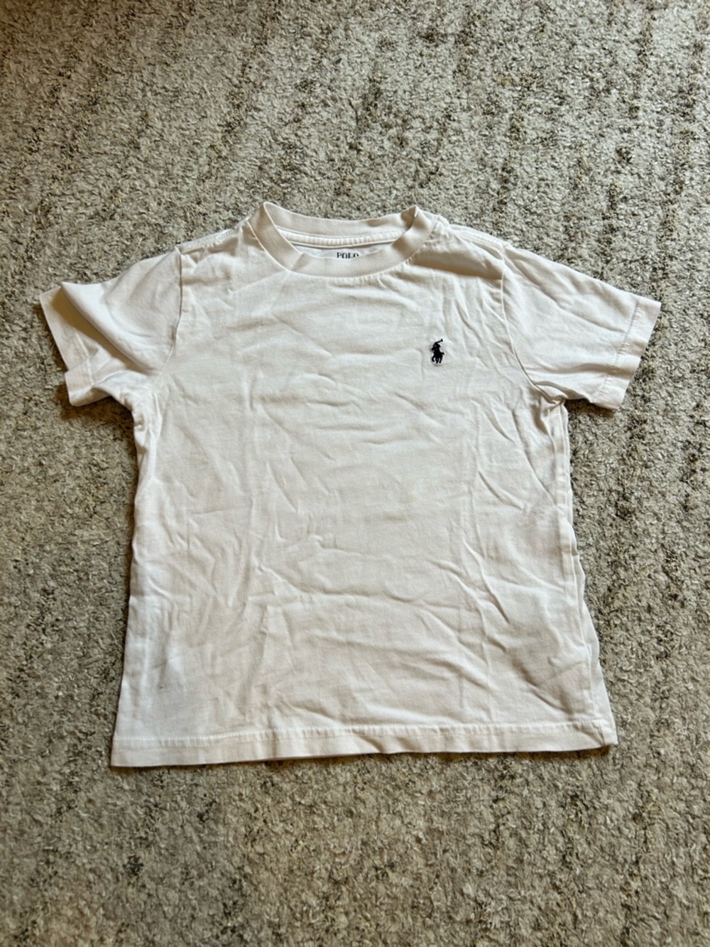 Boys White Polo Ralph Lauren Tee Size 4 Lightly USED